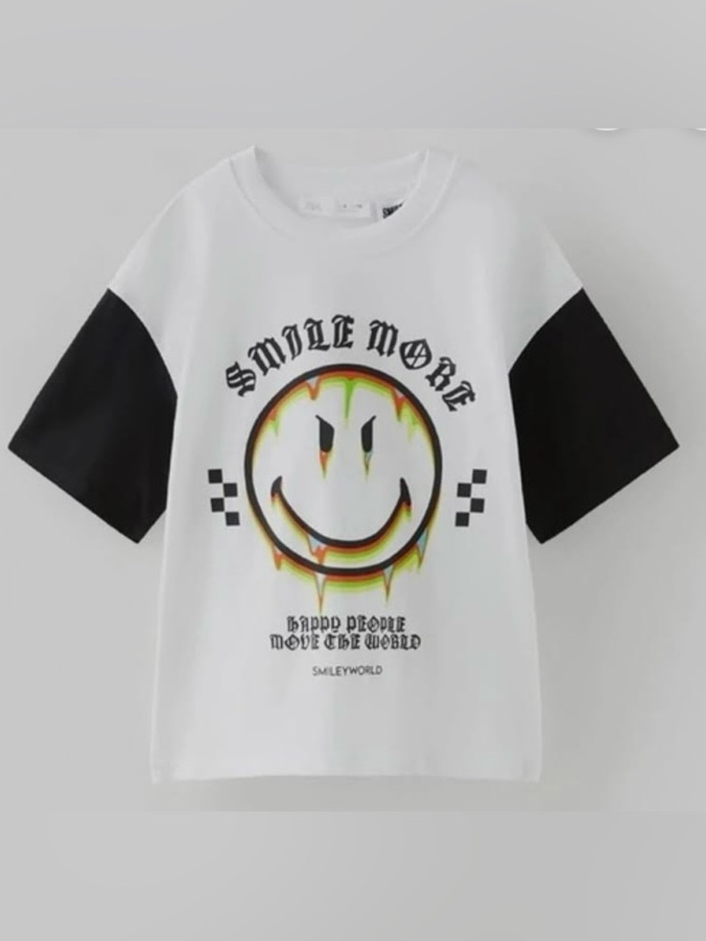 Zara  Kids “Smiley World “Collection 
Color Block Graphic Tee  Size 8